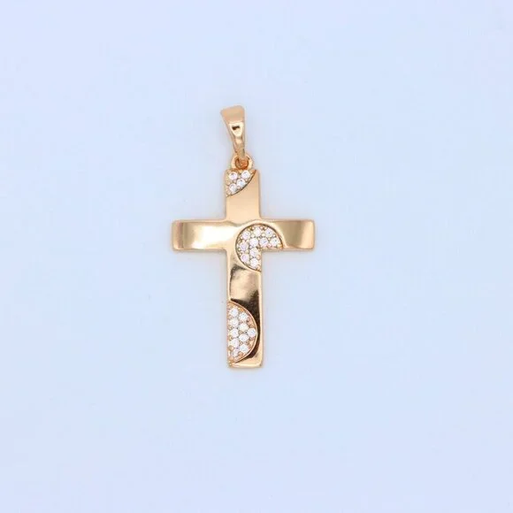 "Elegant Rose Gold Cross Pendant with Crystal Accents for Women & Men, XPPT1738 - Picture 11 of 13